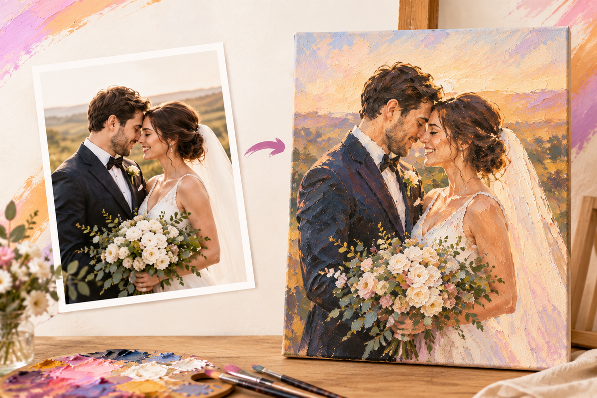 Wedding Photo to Oil Painting: A Timeless Keepsake for Couples