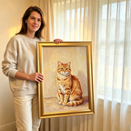 Custom Pet Portrait Oil Painting from Photo | Handmade Dog Cat Canvas Art, Memorial Gift for Pet Lovers