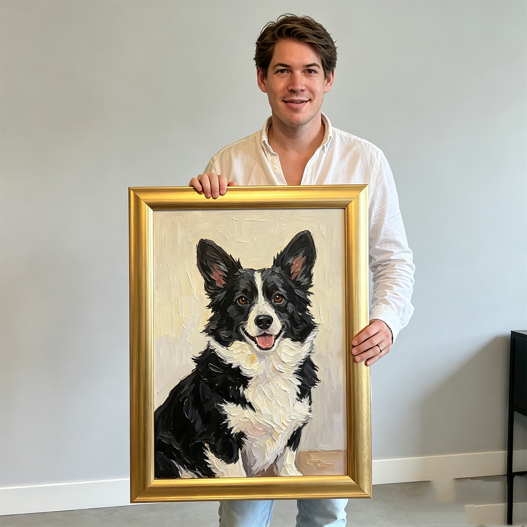 Custom Pet Portrait Oil Painting from Photo | Handmade Dog Cat Canvas Art, Memorial Gift for Pet Lovers