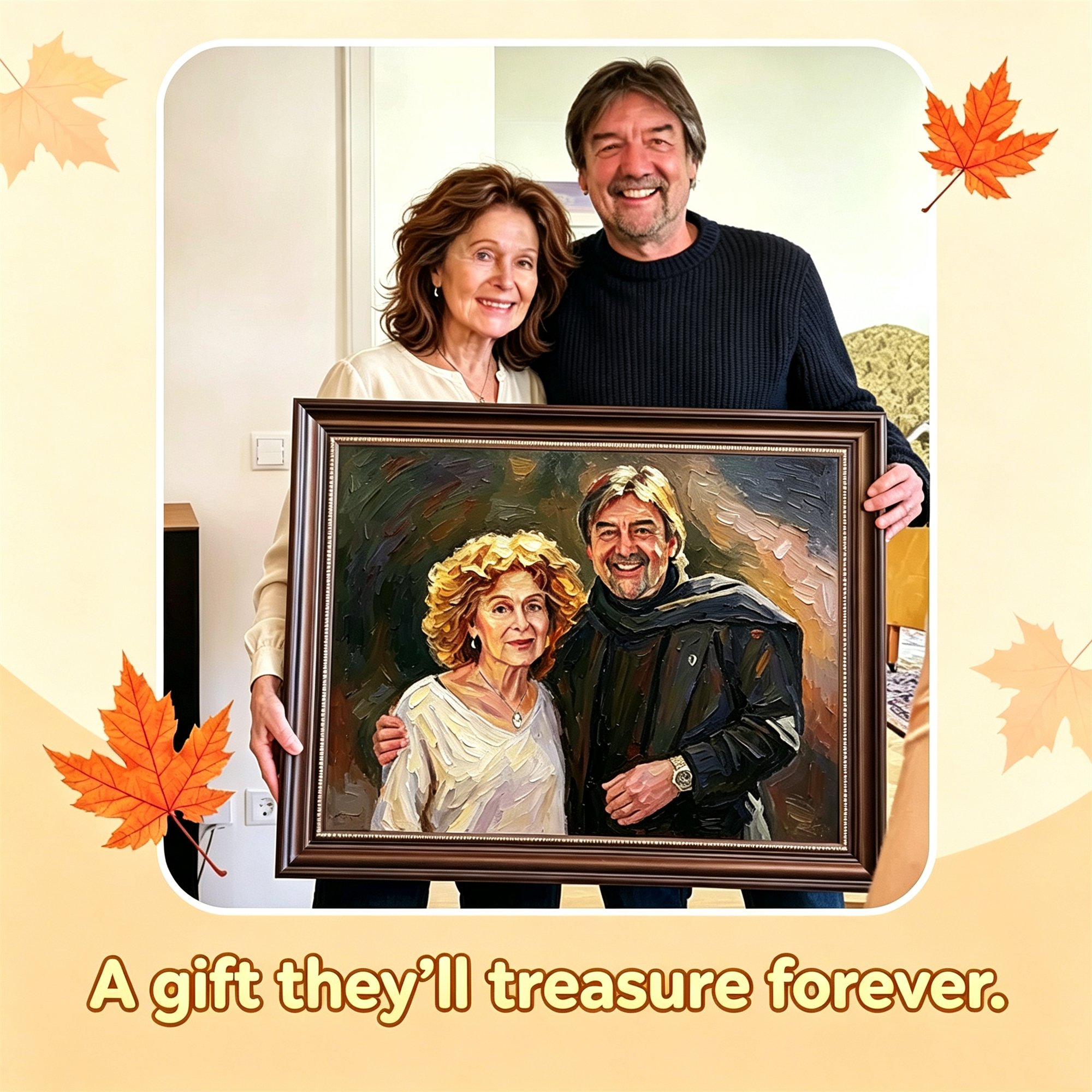 Custom Family Portrait Oil Painting from Photo | Handmade Group Canvas Art, Perfect Family Reunion Gift