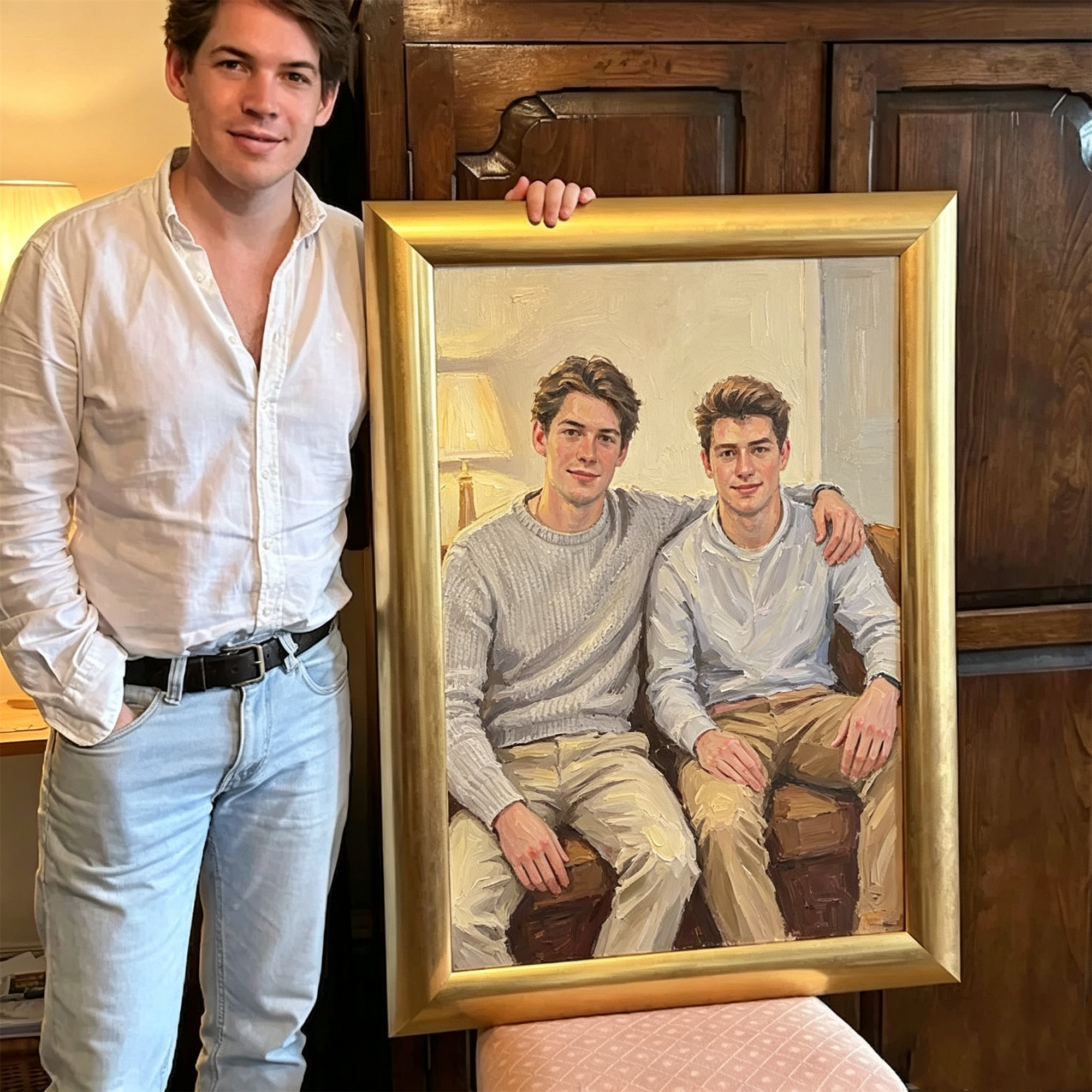 Custom Single Portrait Oil Painting from Photo | Handmade Canvas Art, Gift for Him or Her