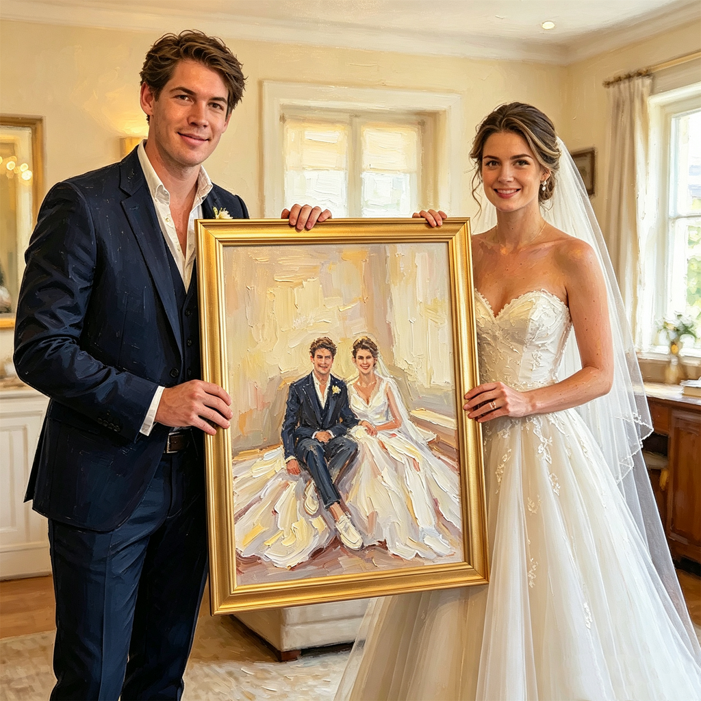 Custom Single Portrait Oil Painting from Photo | Handmade Canvas Art, Gift for Him or Her