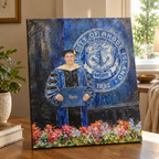 Custom male portrait oil painting from photo, handmade canvas artwork for birthday graduation or personal keepsake
