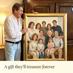Custom Family Portrait Oil Painting from Photo | Handmade Group Canvas Art, Perfect Family Reunion Gift